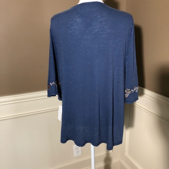 NWT Plus Size Boho Top by Style & Co in Dusty Blue - Picture 4 of 5